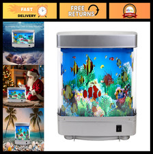 LED Virtual Aquarium Lamp - Moving Fish Tank Night Light for Kids  Adults - Oce