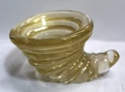 Vintage Murano Glass Cornucopia Shell Bowl Gold Leaf Barovier Toso Style MCM