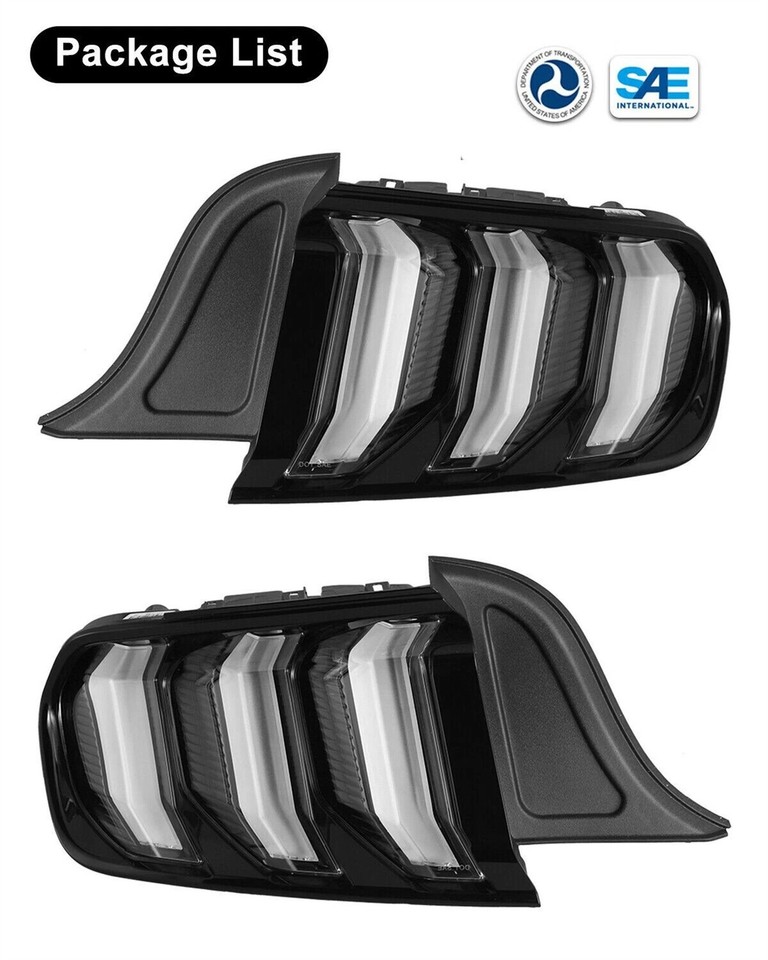 Left+Right Clear Tail Lights Sequential Turn Signal LED For 2015-22 ...