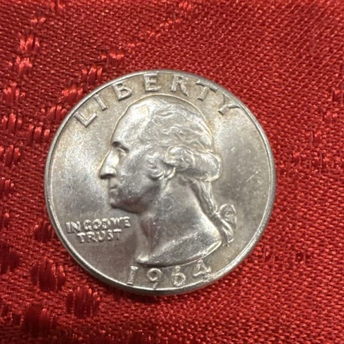 1964 Washington Quarter Silver 25C US Coin 0.9 Fineness Variety Uncertified