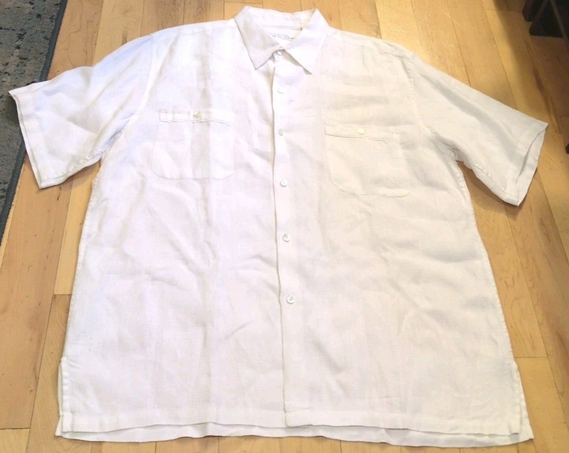 Tori Richard Men's White Button Front Short Sleeve Shirt Size XL