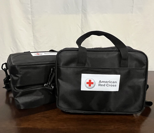Three American Red Cross AED Trainer w/ Carry Cases & Training Pads