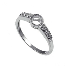 Semi Mount Ring Stone Setting Size 5X5 MM Round Shape 925 Sterling Silver Ring