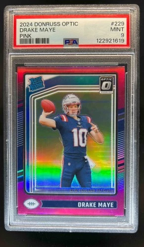 2024 Donruss Optic Drake Maye Pink Rated Rookie #229 Patriots PSA 9