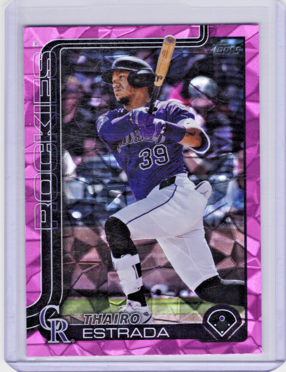2025 Topps Update Thairo Estrada US339 Pink Diamante Foil Colorado Rockies MLB