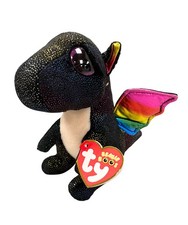 Ty Beanie Boos - Anora the Dragon, Glitter Eyes, MWMT Stuffed Animal Toy