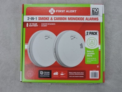 First Alert 2-In-1 Smoke & Carbon Monoxide Alarms - 2 Pack  - Voice & Location