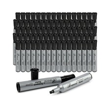 Permanent Markers, 80 Count Black Permanent Markers, Chisel tip, Wa... Fast Ship