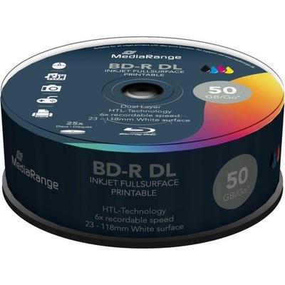 MediaRange BD-R DL 50GB MR510 6x Inkjet Printable Blu-ray Rohlinge Dual Layer
