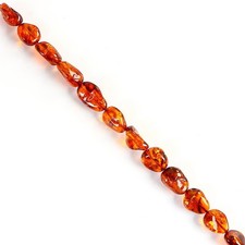 Baltic Cognac Amber Rough Beads Approx 13x16 - 21x13mm, 20cm Strand