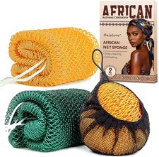 2 Pack African Net Sponge Exfoliating Body Scrubber Bath Sponge for Daily Use