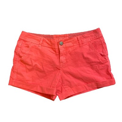 Aeropostale Women's Designed In NYC Midi Twill Short Size 8 Pink Cuffed Pockets