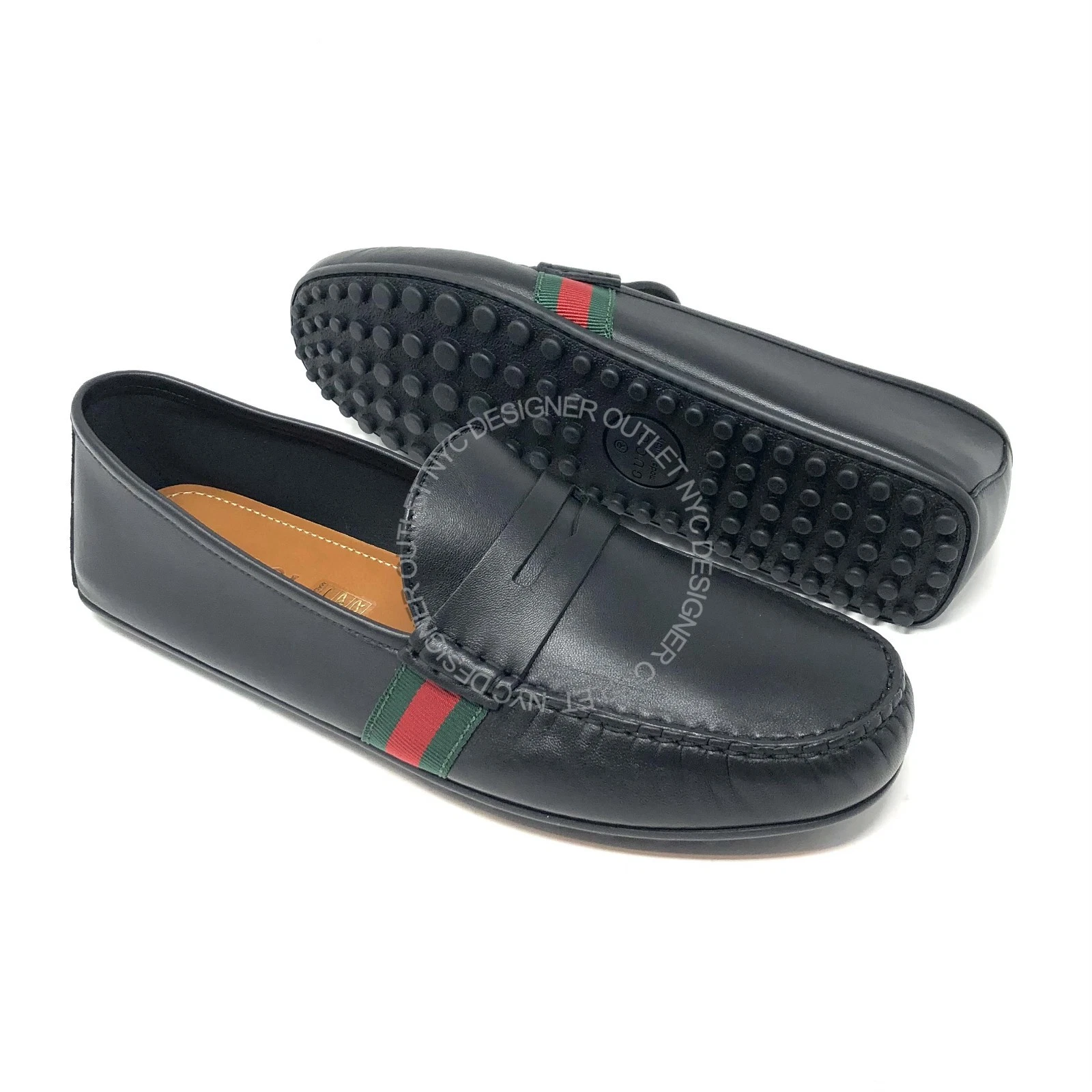 Gucci driver uomo nuovo con scatola pelle nera taglie 6 5 15 Gucci