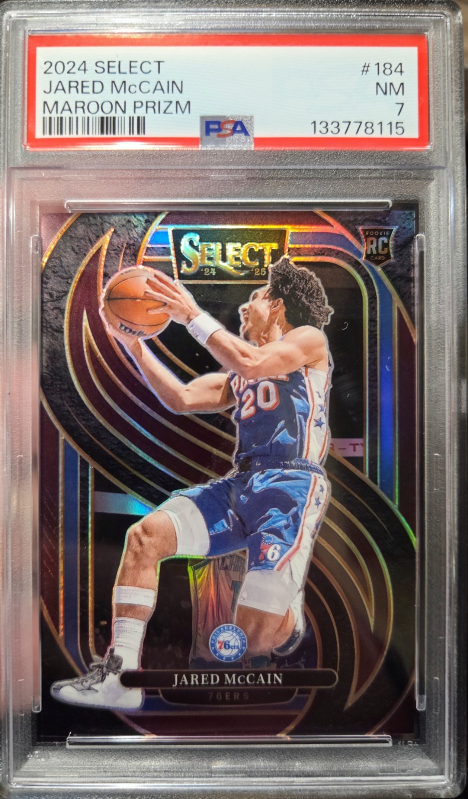 2024 Panini Select - Premier Level Jared McCain #184 Maroon Prizm 175/175 (RC)