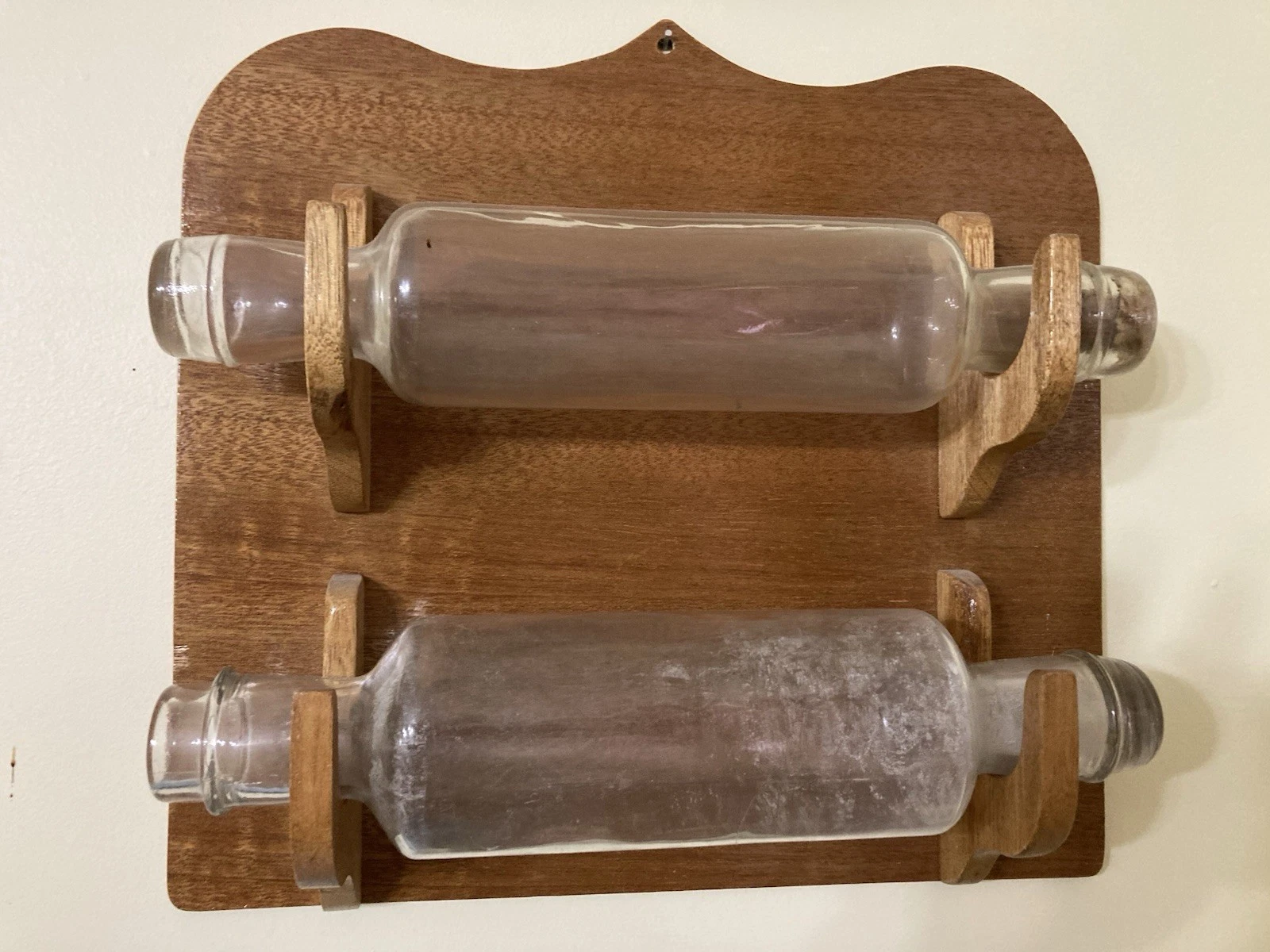 Vintage Wood Wall Rack W 2 Glass Rolling Pins
Opens in a new window or tab