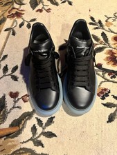 Alexander McQueen All Black with Blue Soles Men's Sneakers Size 10.5 / EU 44