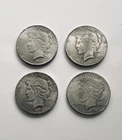 Lot of (4) US Peace Silver Dollars (90% SILVER) Circulated 1922, 26, 27, 35