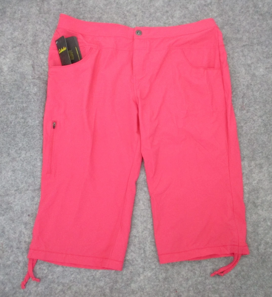 Cabela's Capri Pants Womens 18 Pink Coral Outdoor Hiking Camping Triune UPF 30+