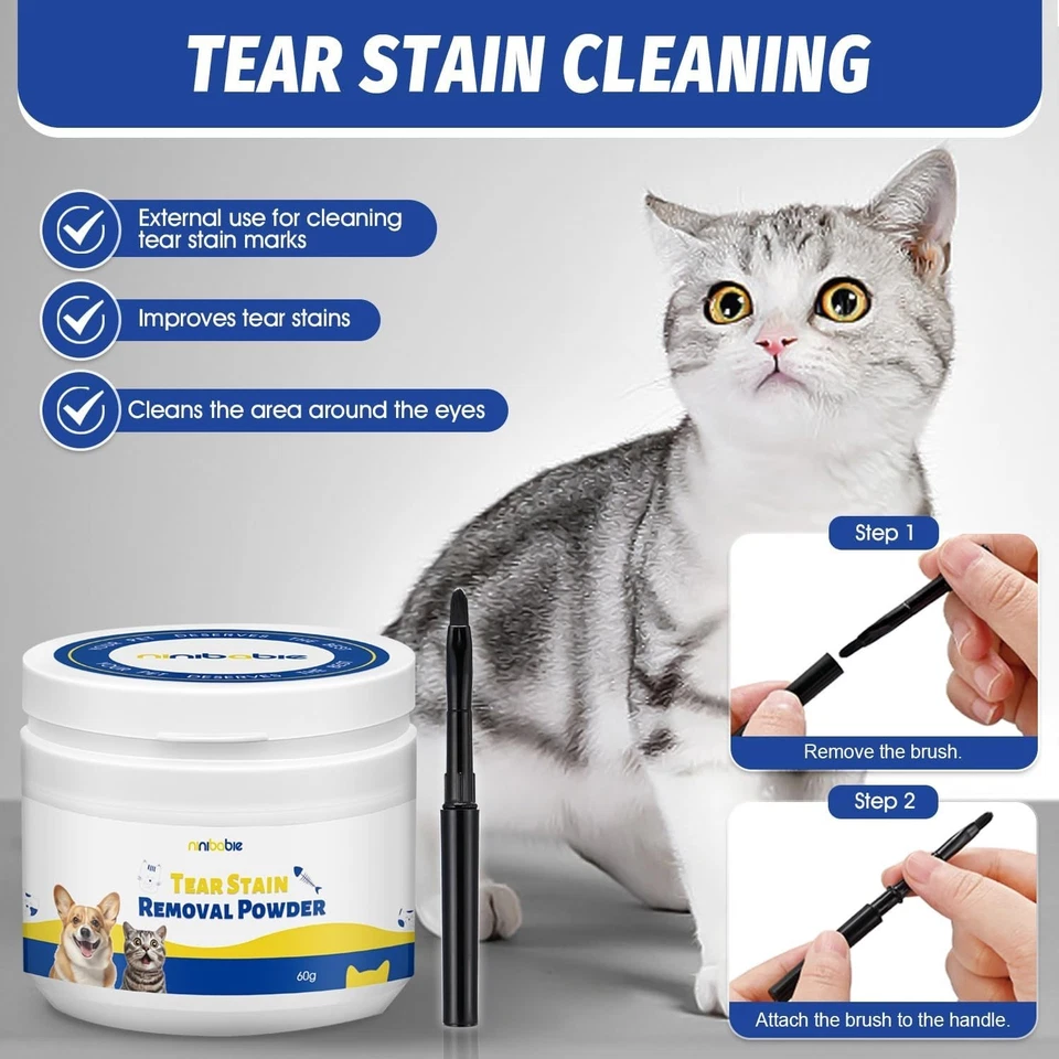Tear Stain Remover Powder for Dogs and Cats, Eye Stain Cleaner, Natural Formula - Image 4 of 4