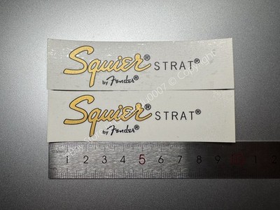 2Pc For Fender Squier Strat Guitar Bass Headstock Waterslide Decals Metallic Ink