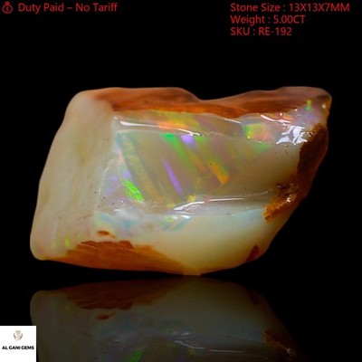 5.00 Cts Natural Australian Fire Opal Gemstone Earrings Making Rough 13x13x7 mm