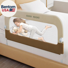 Bed Guard Rail for Toddlers - 32" Adjustable Heights Folding up Portable Bed R