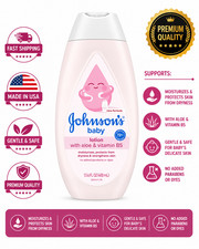 Johnson's Baby Lotion Aloe Vitamin B5 Moisturizes Skin 13.6 fl oz 400mL