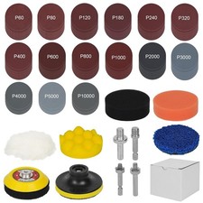 Sanding Discs Kit 142pcs 3 Inch Grit 60-10000 Drill Sanding Pads Sponges 0.20 per gallon