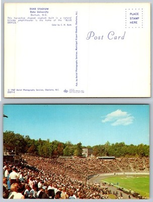 1967 Duke Stadium Postcard Durham NC Duke University Blue Devils Football