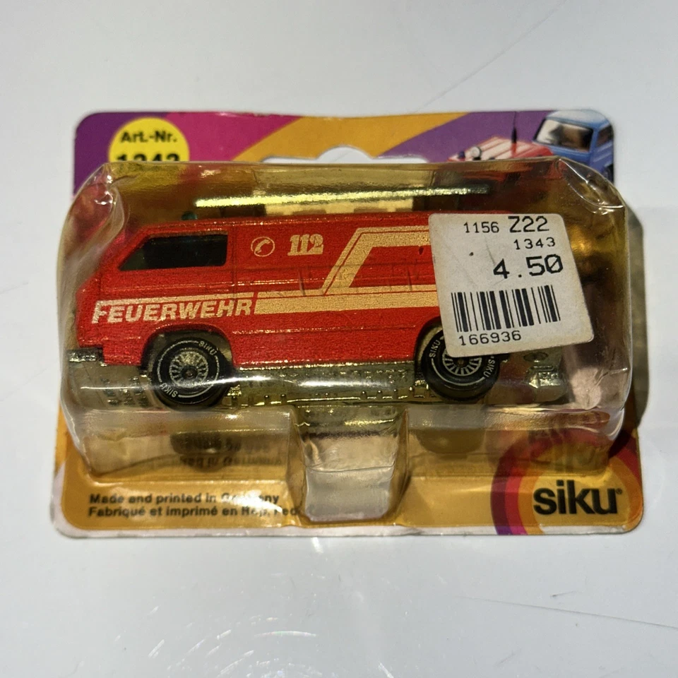 SIKU 1343 VW Volkswagen T4 Transporter Feuerwehr Notruf 112 rot. OVP - Image 2 of 4