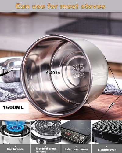 Double Boiler Pot Set, Stainless Steel Melting Pot 600ml and 1600ml | eBay