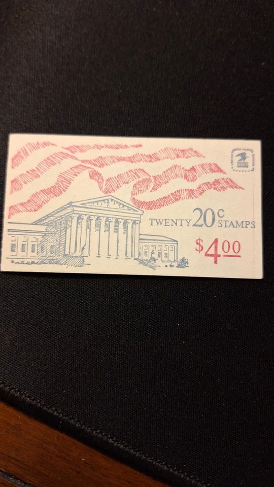 Scott #1896B P#2, M/F/NH, Flag over Memorial, Book of 20, 20 cent, 1st Class St - Image 2 of 3