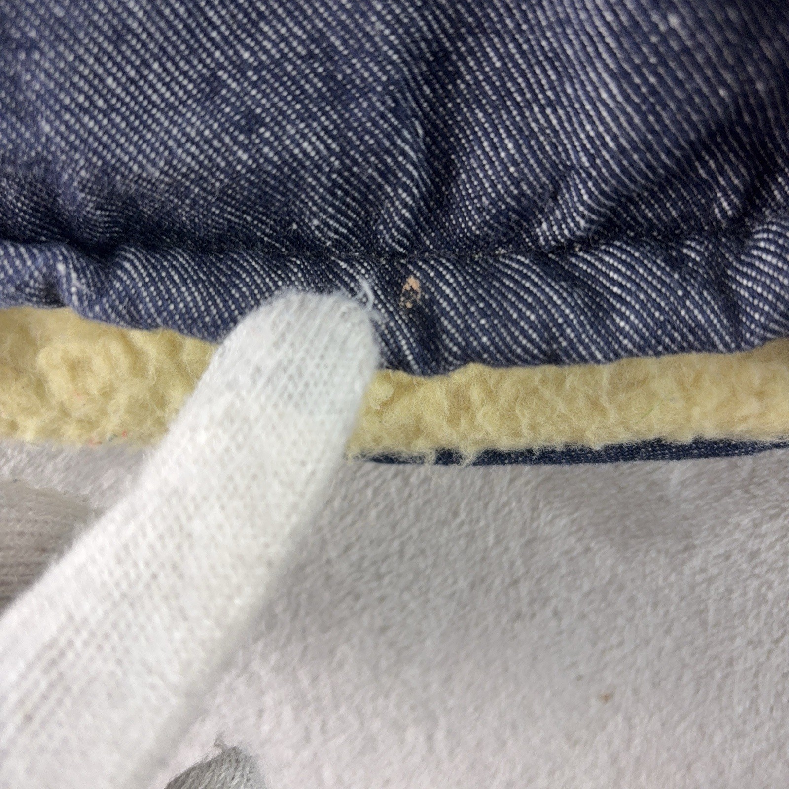 Roebucks Chore Jacket Mens Size 34 Blue Denim Sherpa Lined Western Vintage Sears thumbnail 5