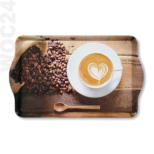 48 X 30 Kunststoff Melamin Serviertablett FrüHstüCkstablett Tablett Kaffee Braun-image