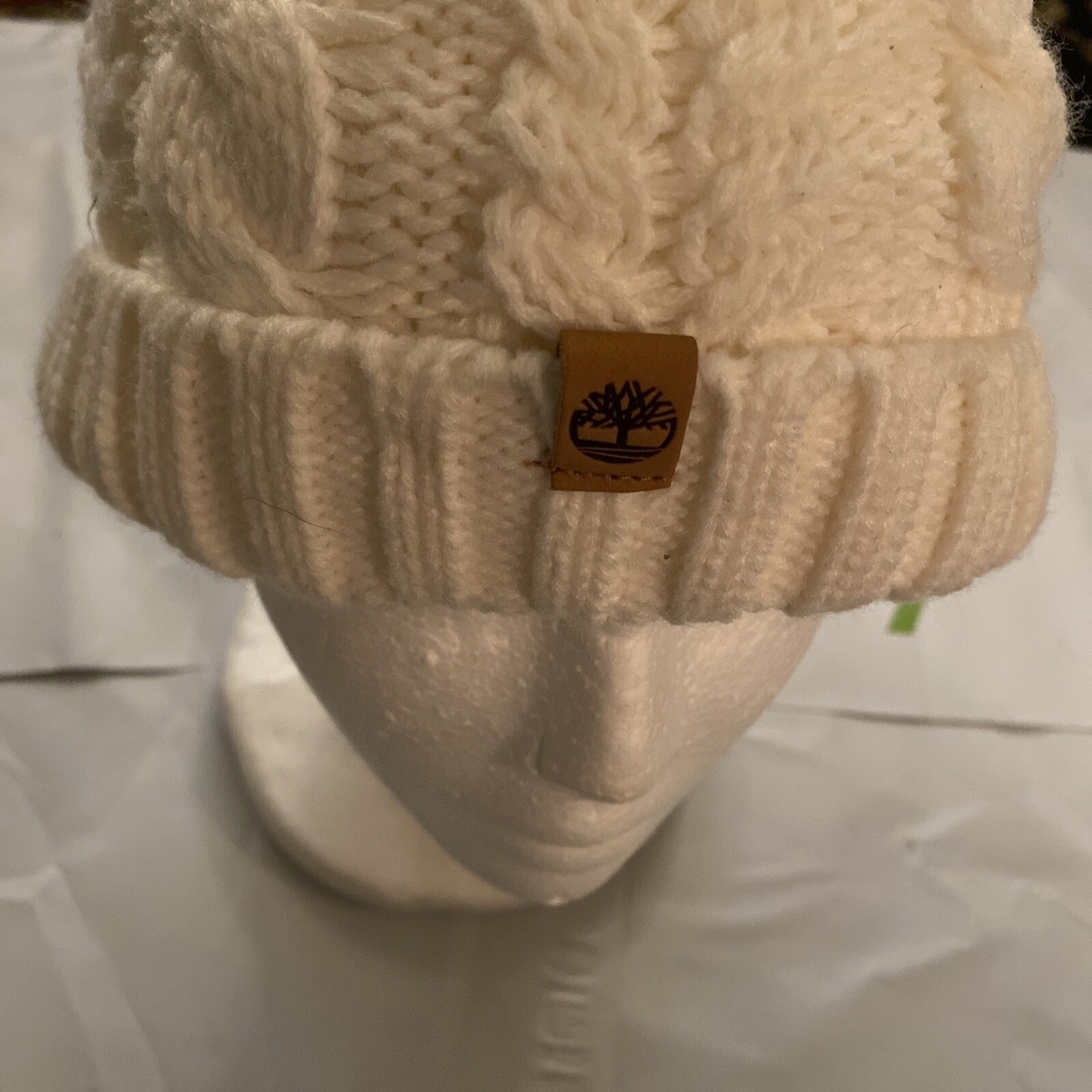 Timberland Unisex Pom-Pom Beanie Snow White Design Fair Isle 