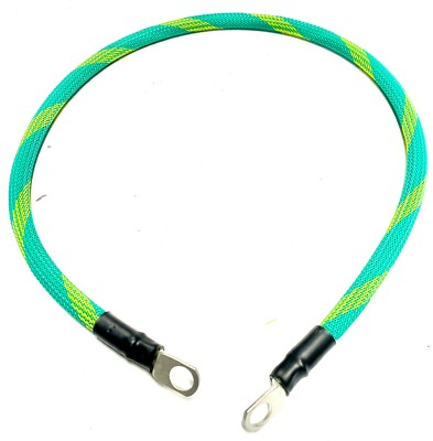 #ad 2 Awg Power Ground Cable Green Yellow Spiral Stripe Custom Cable build #2 Cable $66.00