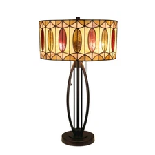 Gimm 2-Light stained glass tiffany-style Table Lamp