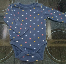 Dunkelblauer "Sterne" langarm Body - Gr.56 - H&M - neuwertig