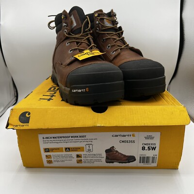 Carhartt Men's 6'' Waterproof Composite Toe Work Boots Brown CME6355 Size 8.5W