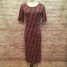 LuLaRoe JULIA Dress Womens BodyCon Sheath Dress Size XS Multicolor Stretch NEW