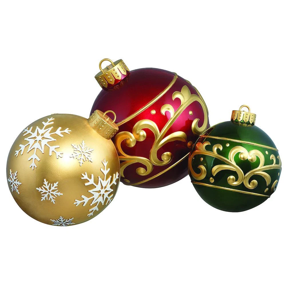 Home Accents 3PC Christmas Jumbo Ornament Set Holiday Yard Home