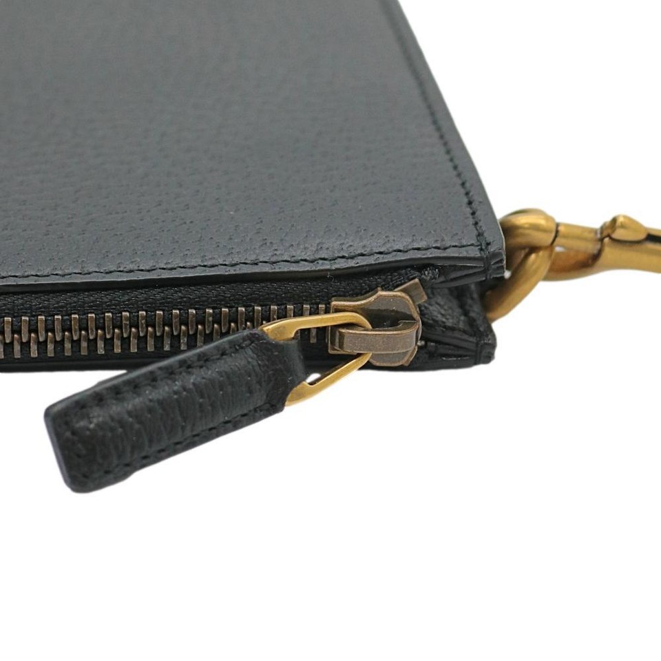 Gucci Clutch Bag 475317 Gg Marmont Leather Pouch Second Black Men'S