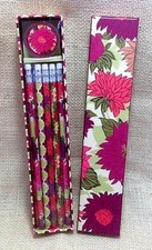 Vera Bradley  hello dahlia Ten Pencil/Sharpener Box Set NWT