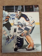 Sabres Clint Malarchuk signed 8x10 W/COA pose 4
