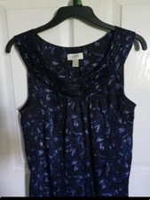 Ann Taylor LOFT Multi  Blue Sleeveless Blouse  Layer Size Medium Top 