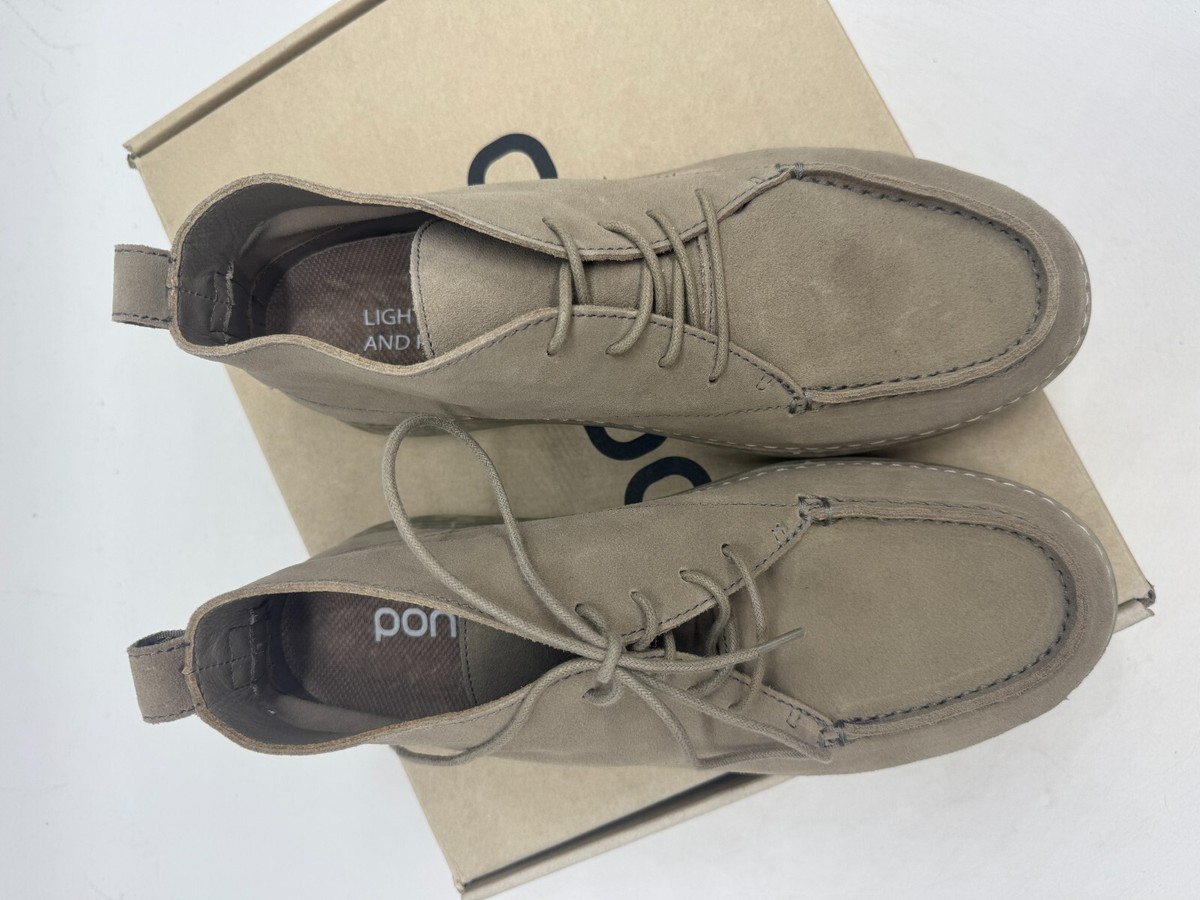 PONTO MENS BORREGO LACE UP DESERT BOOT SUEDE LEATHER DUNE  display picture 1