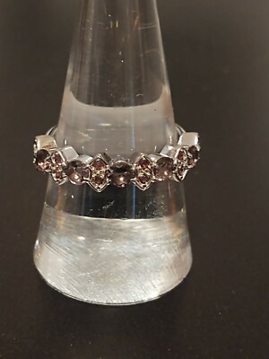 Bomb Party - RBP2277 CAU Rhodolite and light rhodolite on solid .925 SS - size 9