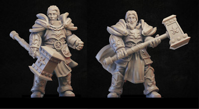 Paladine mit Hämmer D&D Onmioji 28mm 32mm TGM-7