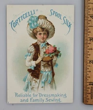 Victorian Trade Card Corticelli Spool Silk For Family Sewing