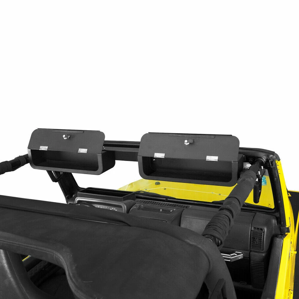 Caja de consola superior de almacenamiento frontal de acero para Jeep Wrangler TJ 1997-2006 Foto 2 de 4